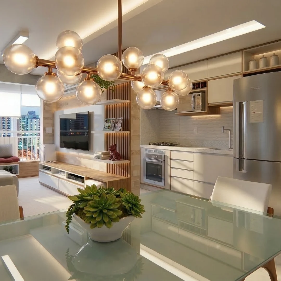 Living integrado do Apartamento M|N, 75m², Ananindeua/PA