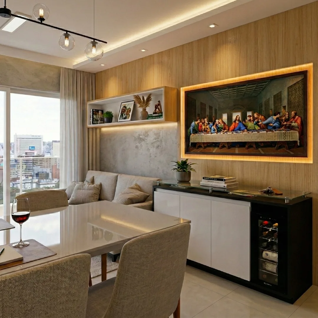 Sala de jantar do Apartamento N|T, 82m², Belém/PA